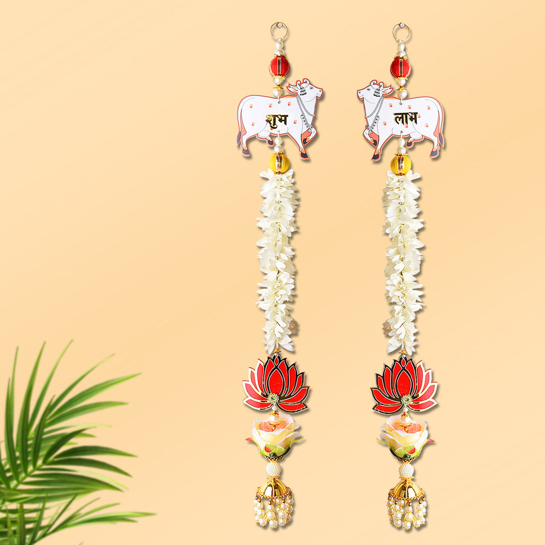Auspicious Cow Shubh Labh Side Wall Hangings (Color-Assorted)