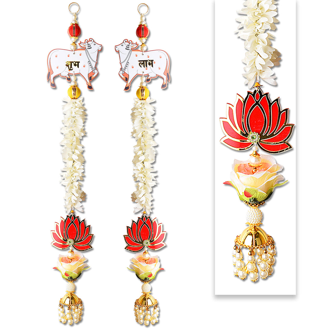 Auspicious Cow Shubh Labh Side Wall Hangings (Color-Assorted)