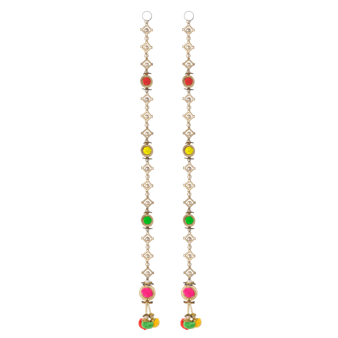 Elegant Pearls Wall Hanging with Pom Pom Tassels