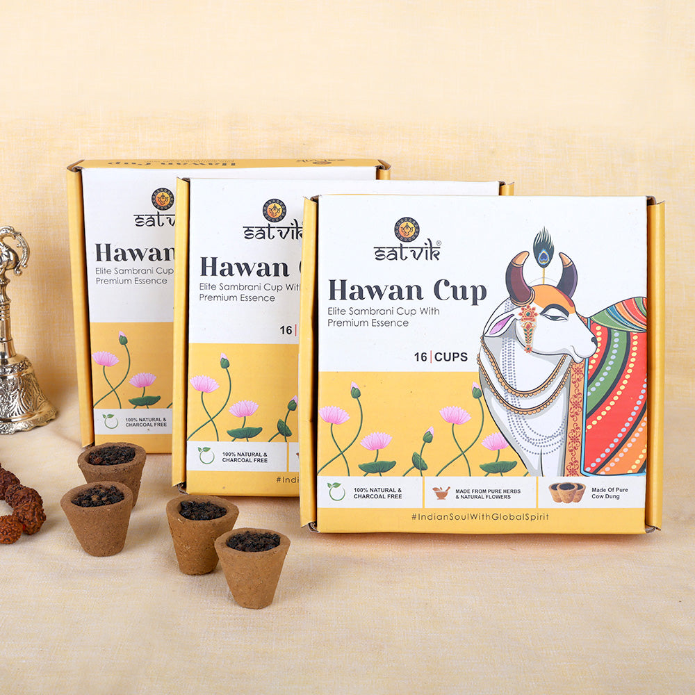 Sambrani Cup with Guggle,loban and flowers (Coal Free)