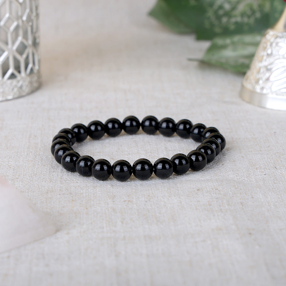 Black Onyx Crystal Bracelet 8mm Reiki Healing Spiritual Wear
