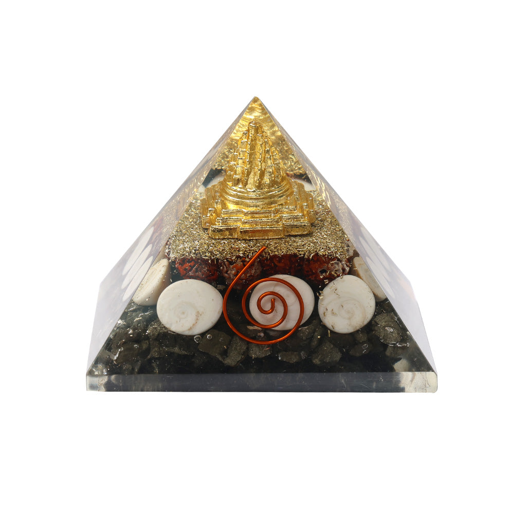 Lakshmi Yantra Crystal Pyramid Spiritual Prosperity Tool