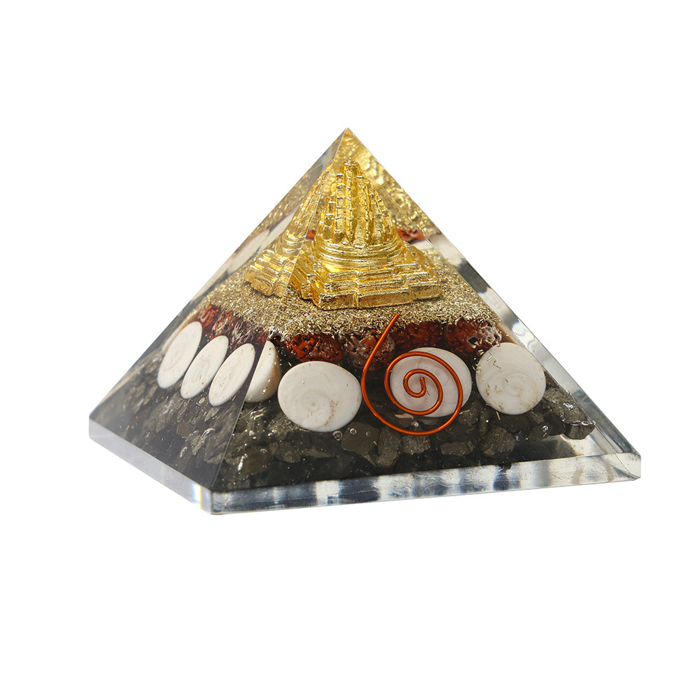 Lakshmi Yantra Crystal Pyramid Spiritual Prosperity Tool