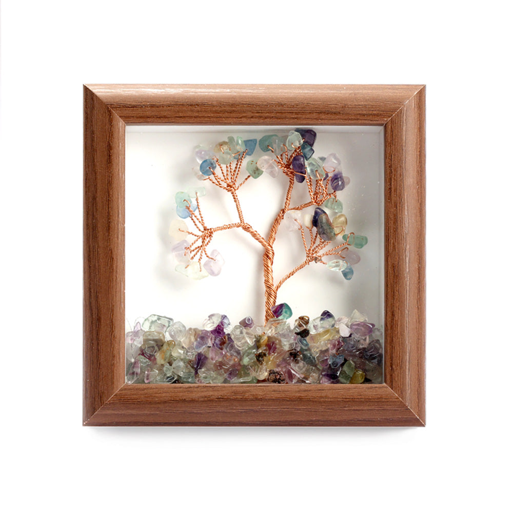 Multi Fluorite Tree with Frame Decorative Spiritual Piece