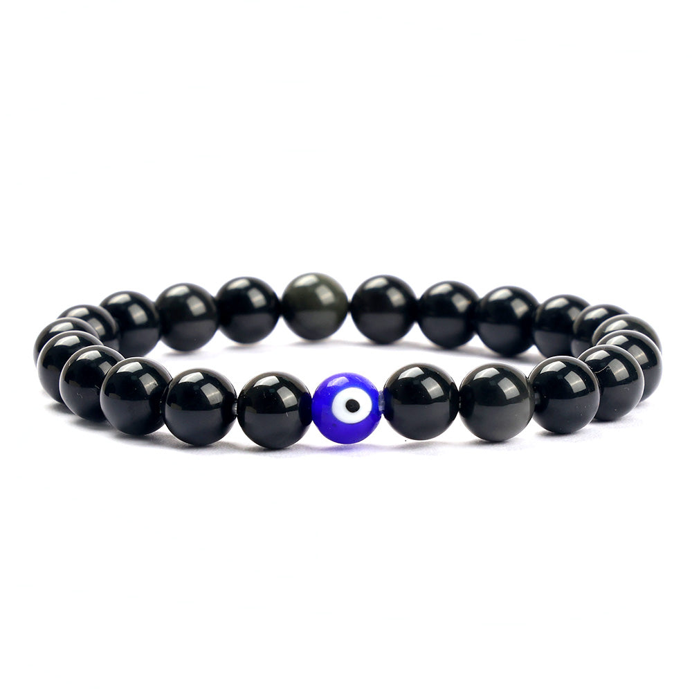 Black Obsidian Evil Eye Bracelet Spiritual Protection Wear