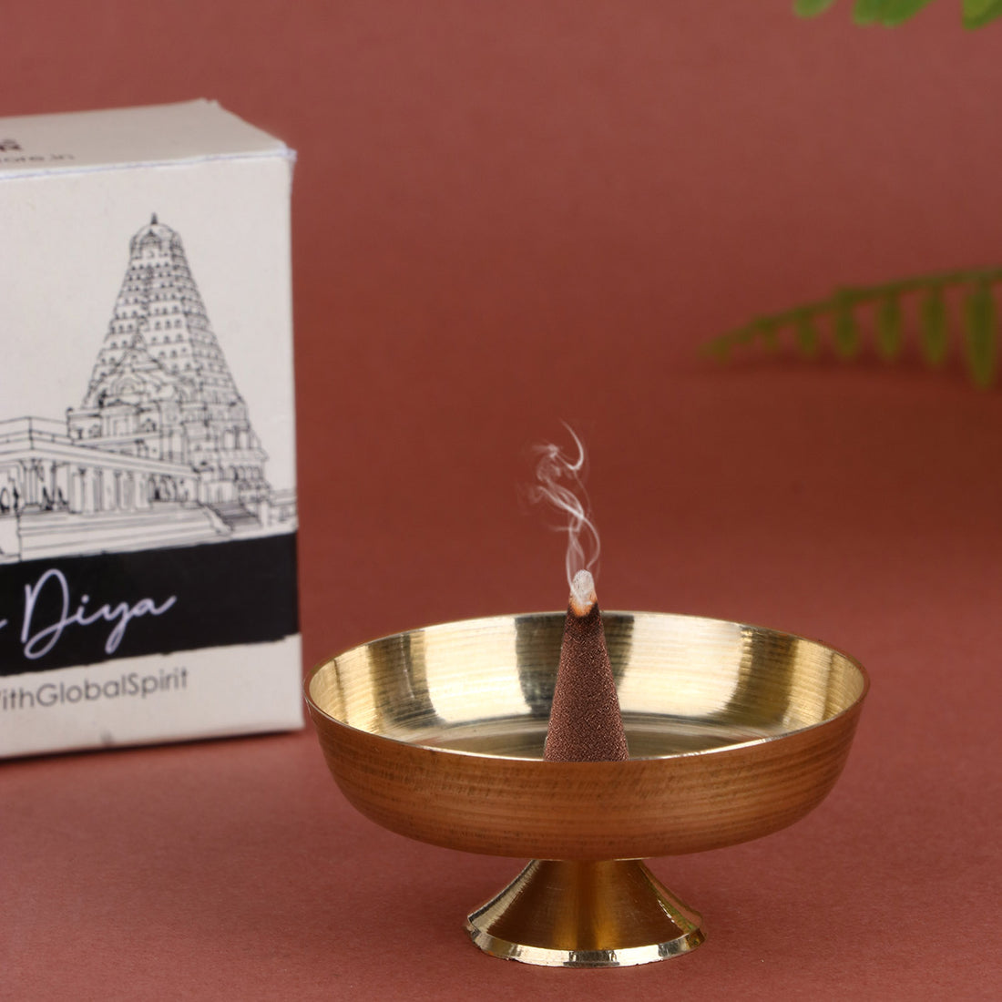 1-inch brass dhoop/candle stand, compact and sturdy design used for holding dhoop cones or candles during pooja and spiritual rituals.
India’s Largest Pooja Accessories Brand – www.satvikstore.in