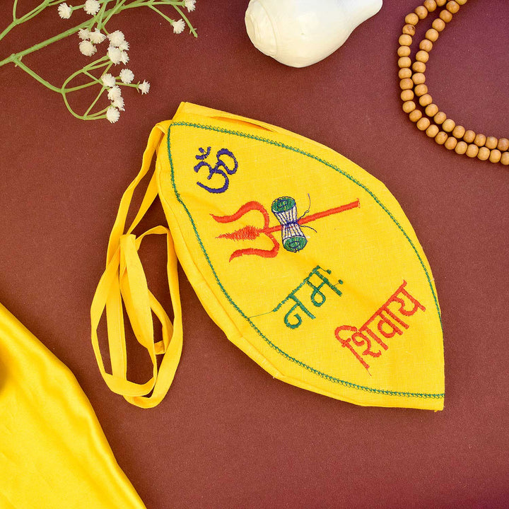 100% Cotton Om Namah Shivaya Printed Jap Mala Bag with Wrist Strap. Indiaβs Largest Brass Idols Brand - www.satvikstore.in