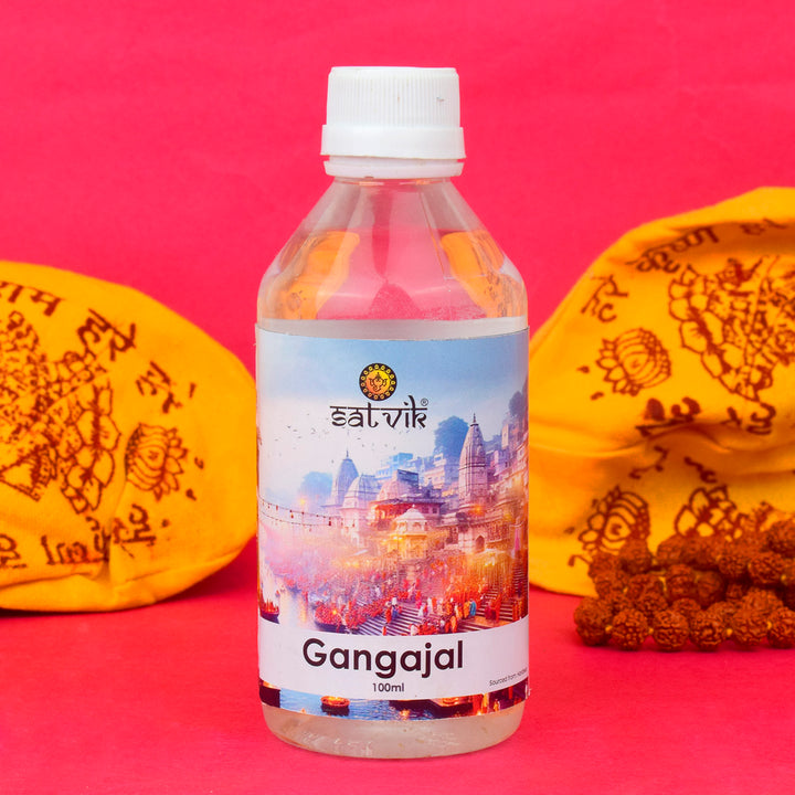 100% Pure and Original Ganga Jal for Pooja is sacred water from the holy Ganges River, used in spiritual rituals, poojas, and blessings, offering purification and divine protection during religious ceremonies – India’s Largest Pooja Accessories Brand – www.satvikstore.in