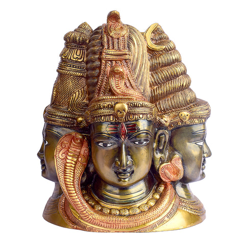 11.4 inch detailed brass Shiv Ji idol, showcasing intricate craftsmanship and divine representation of Lord Shiva. Indiaβs Largest Brass Idols Brand - www.satvikstore.in