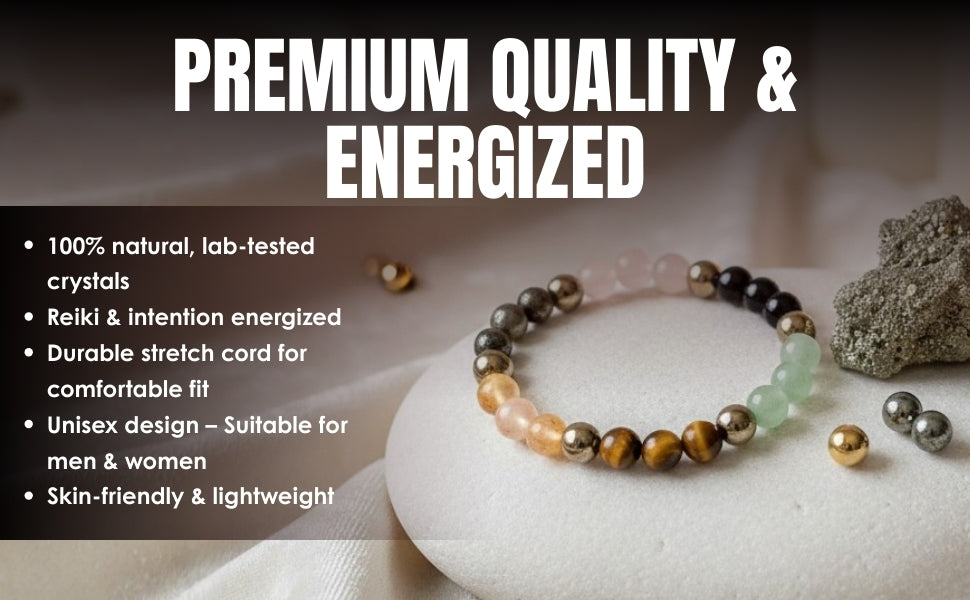 Dhan Yog & Rose Quartz Bracelet Combo with Hanuman Chalisa Pendant