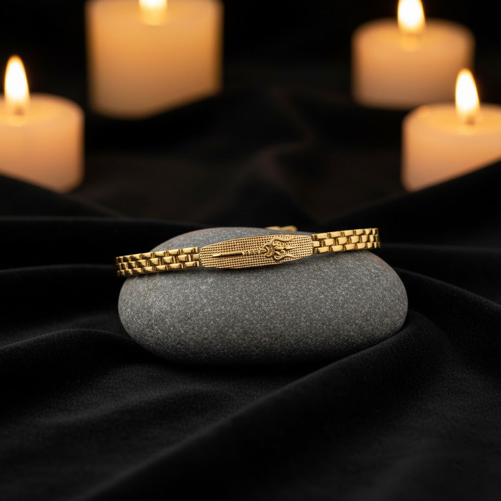 Trishul Bracelet Gold Plated Premium IGP Coating