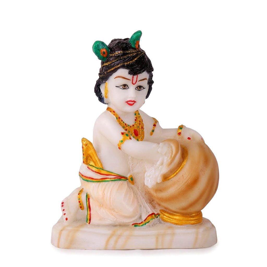 Premium Marble Dust Makhan Chor Laddu Gopal Statue