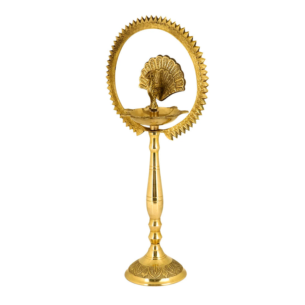 20 Inch Mor Kiran Style Brass Kerala Diya