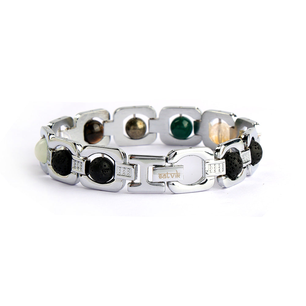 Dhanyog Silver Plated Bracelet Unisex Spiritual Wear IGP