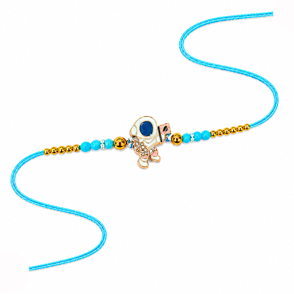 Handcrafted Space Theme Enamel Astronaut Kids Rakhi