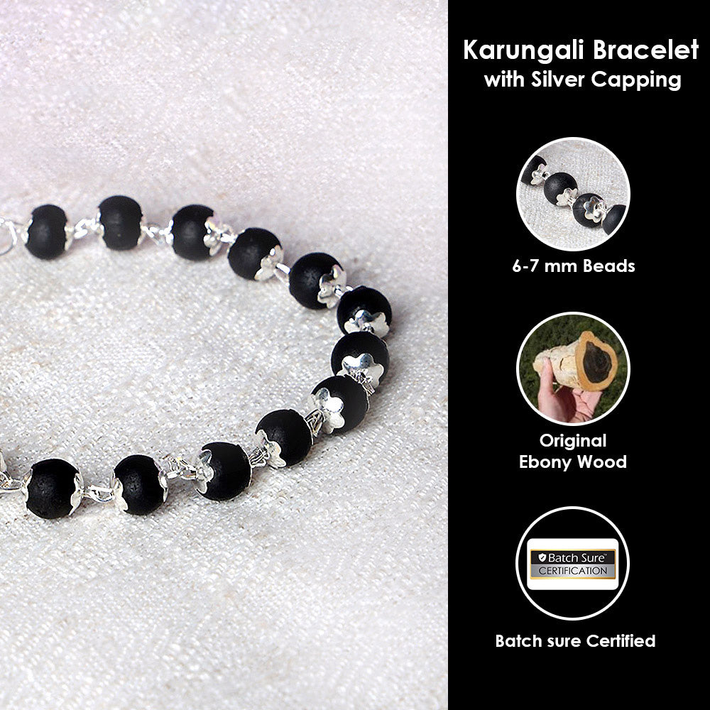 Govt. Certified Silver Plated Karungali Bracelet