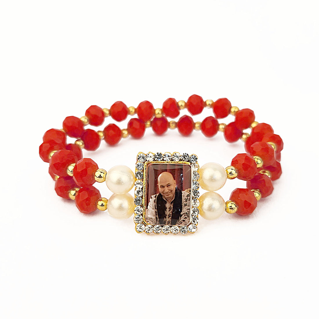 Red Double Band Guru Ji Maharaj Handmade Bracelets for Men and Women