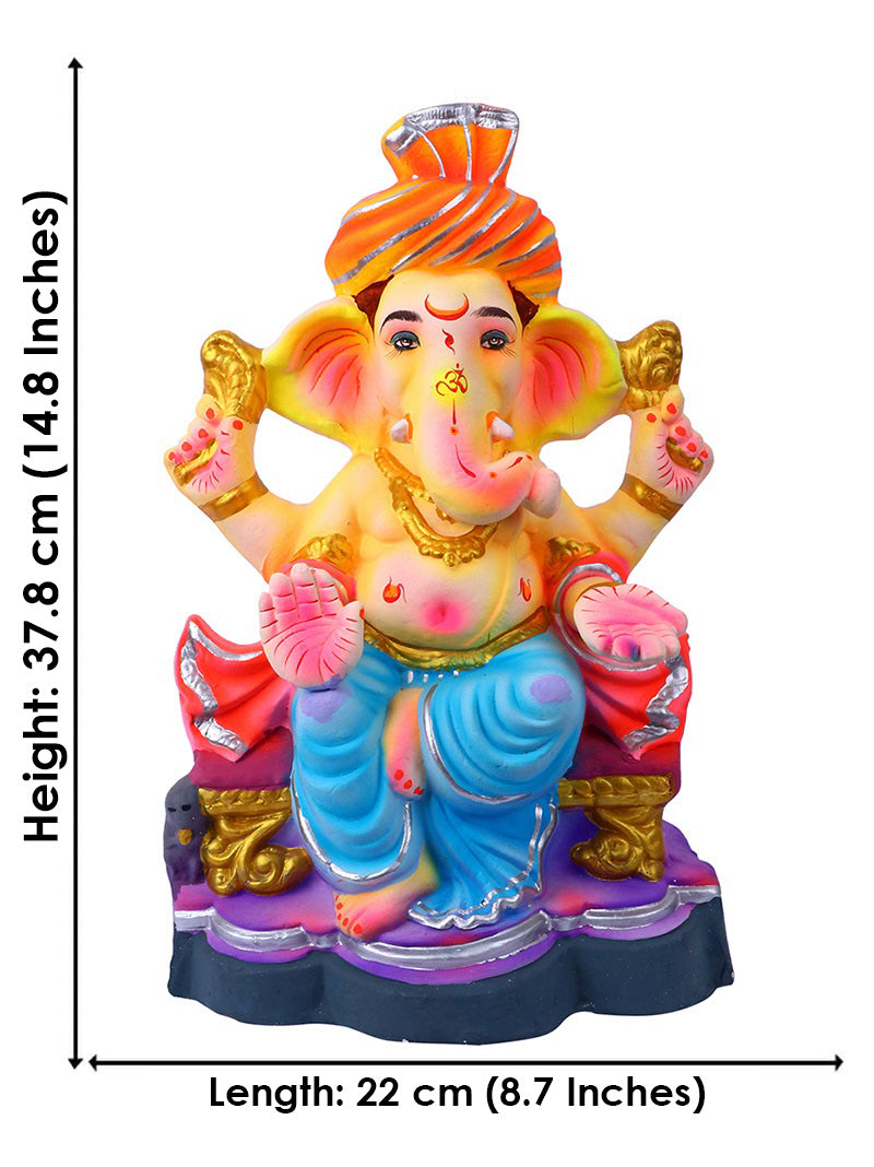 15 Inch Uddananda Eco-Friendly Ganpati Idol