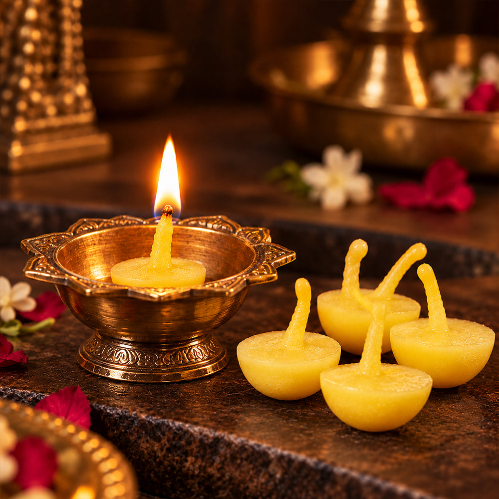 50 Pc Pure Cow Ghee Diya Wicks (Wax Free)