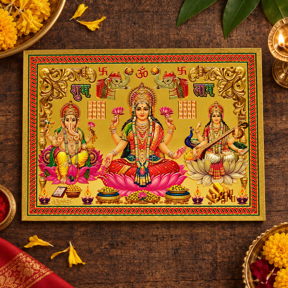 Premium Lakshmi Ganesha Saraswati Diwali Sticker