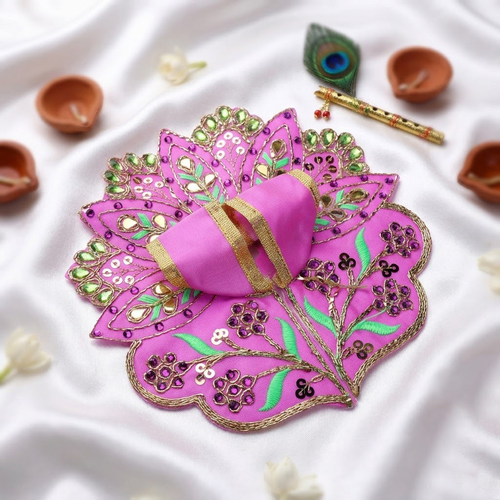 Size No.2 Traditional Zari Work Indian Laddu Gopal Dress