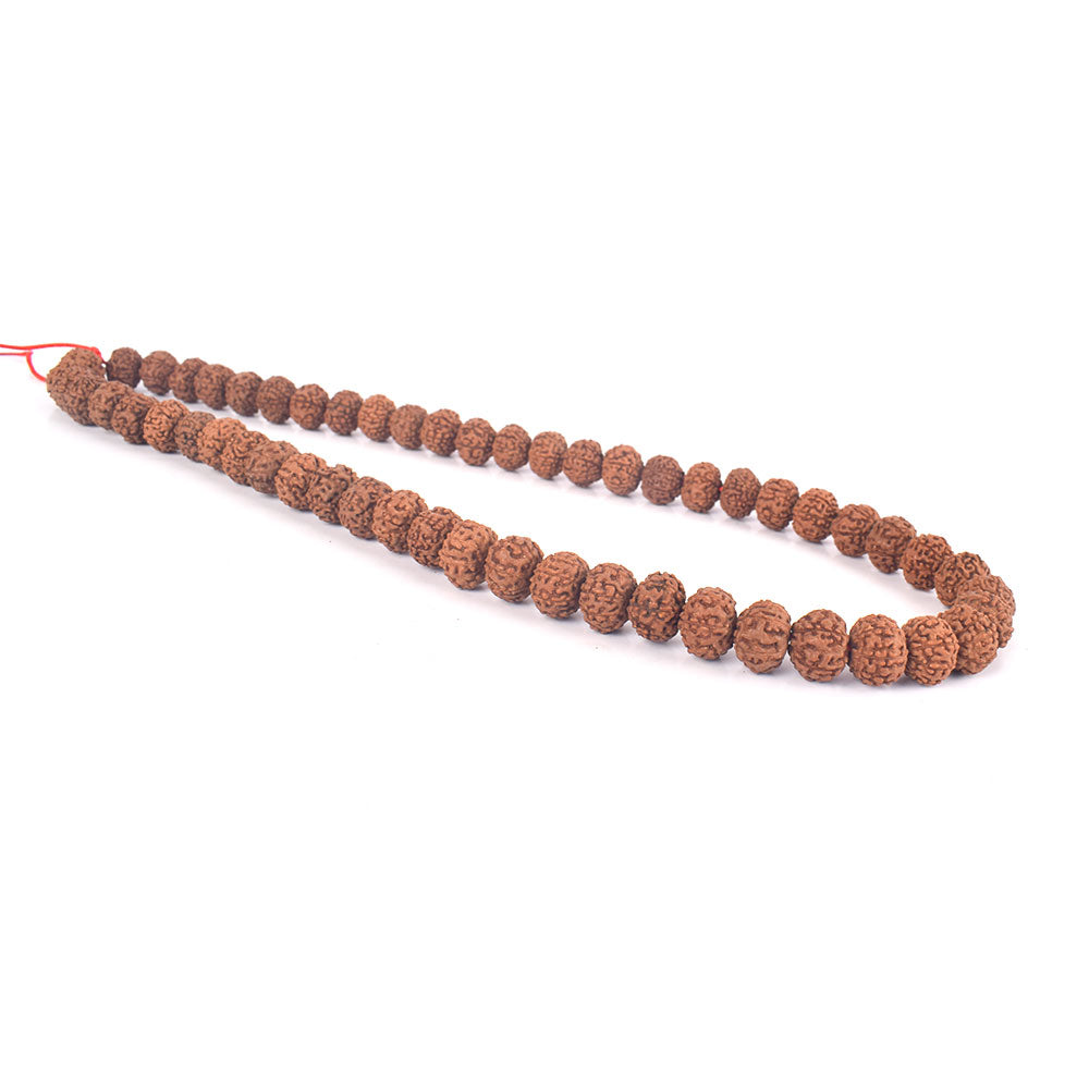 7 Mukhi Semi Pathriya Rudraksha Mala 13-14 mm