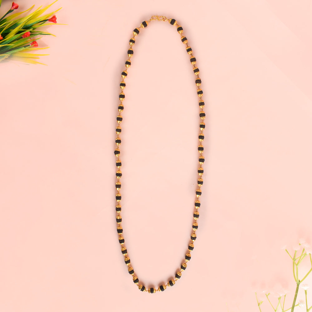 5 Mukhi Golden Capping Natural Rudraksha Mala 100% Original & Certified