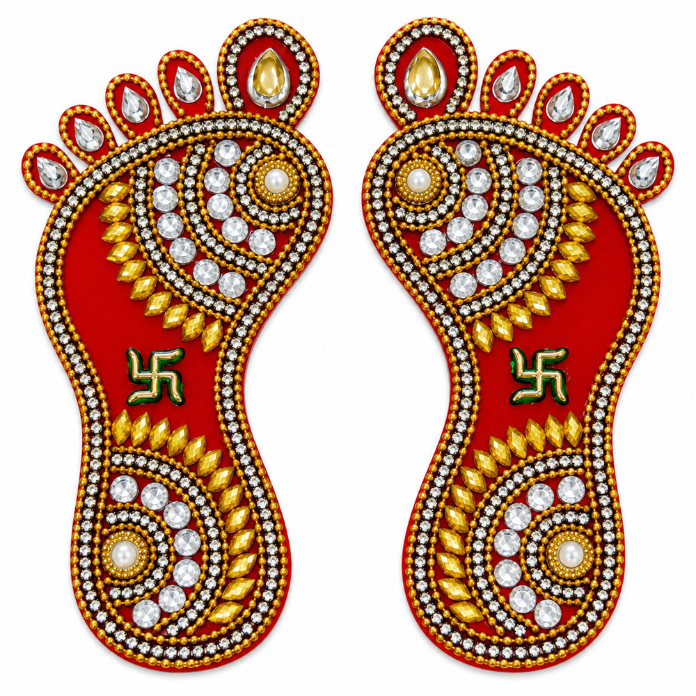 Festive Entrance Blessing Lakshmi Footprint Stickers