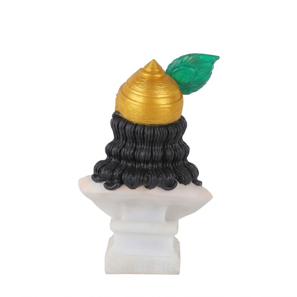Premium Hand Painted Marble Dust Krishna Bust Statue