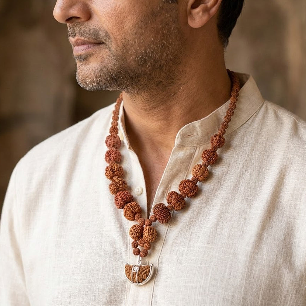 Siddha Mala with 1 Mukhi Half Moon (Collector Grade) – Nepal (Thread)