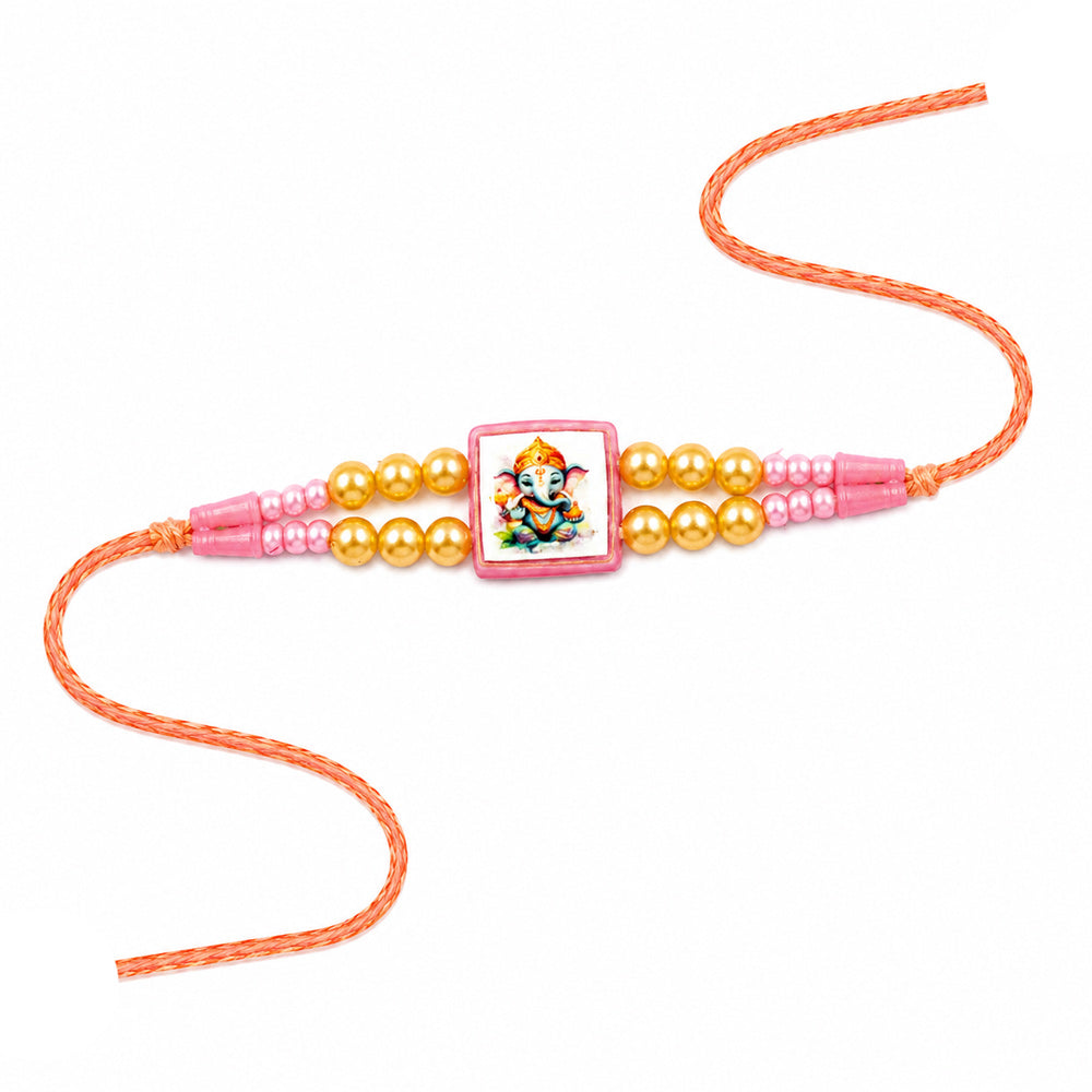 Auspicious Bal Ganesha Graphic Centerpiece Kids Rakhi