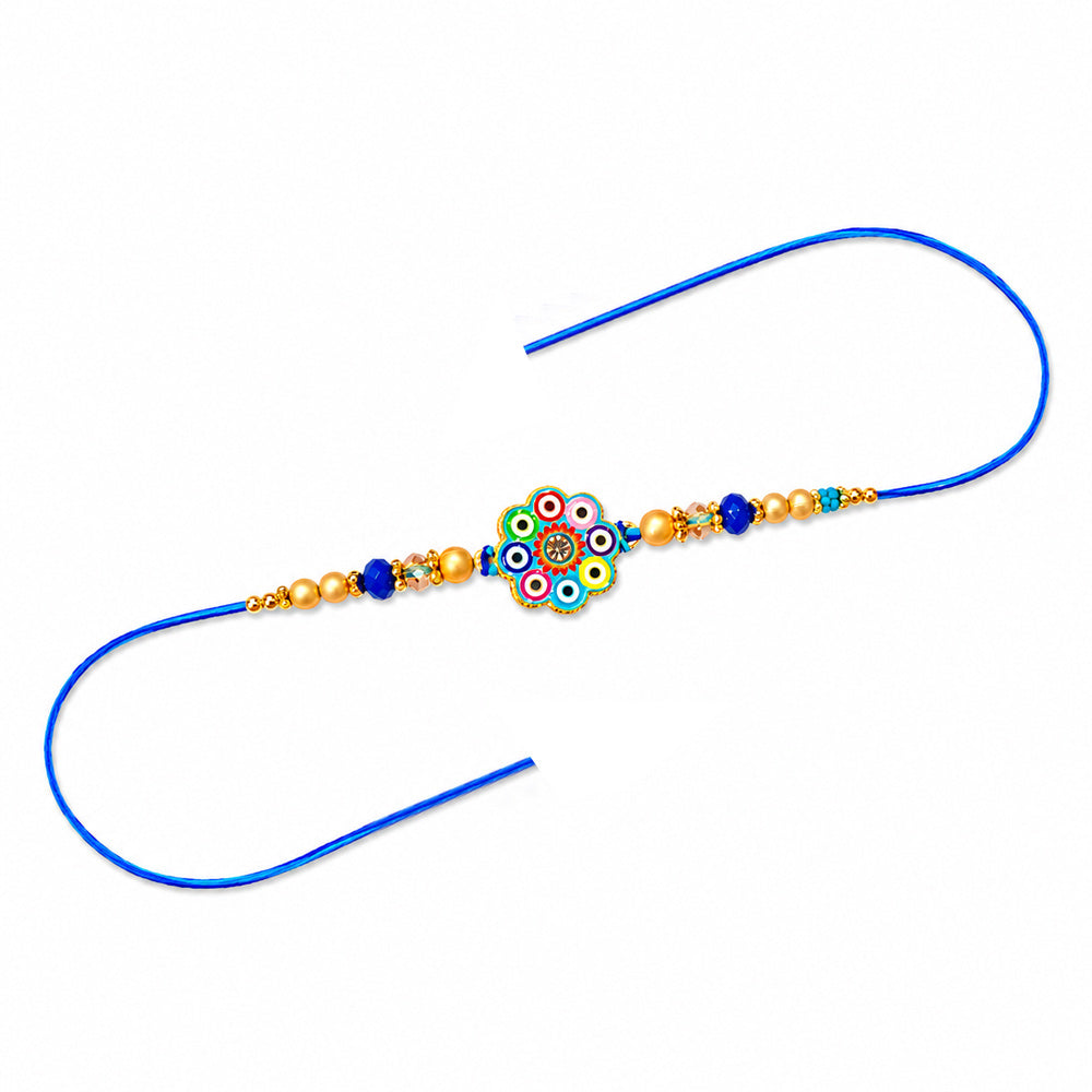 Elegance Circular Enamel Mosaic Art Rakhi
