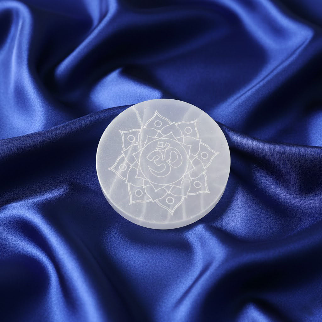 Dhan Yog Bracelet & Om Selenite Plate Combo | Wealth, Prosperity & Energy Cleansing