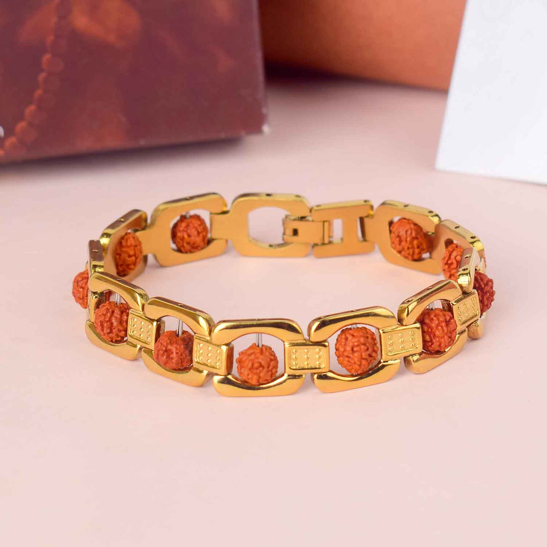 Gold Plated Rudraksha Bracelet β Premium IGP Finish