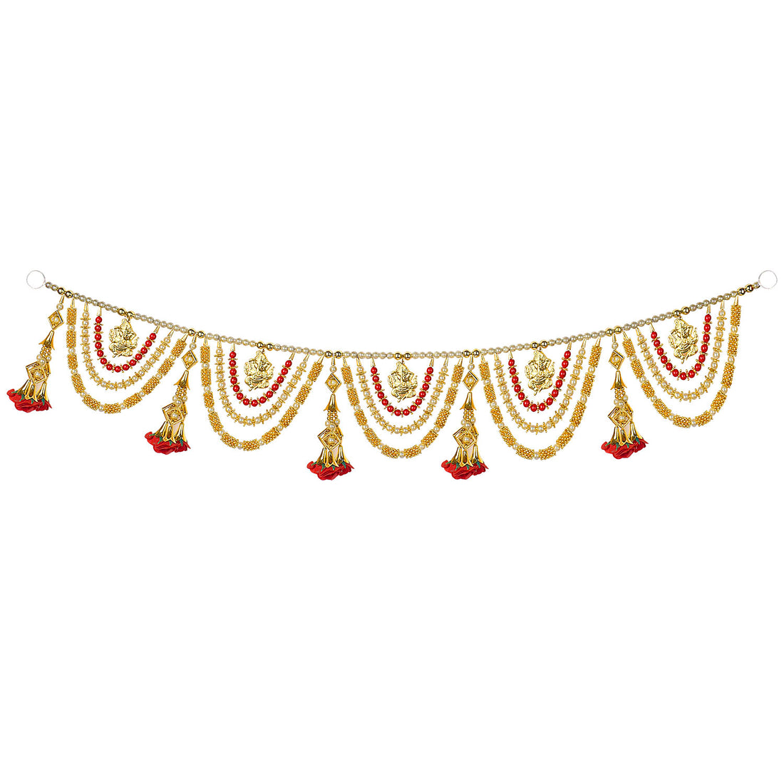 Stunning 3 Layer Toran with Ganesha and Floral Latkans