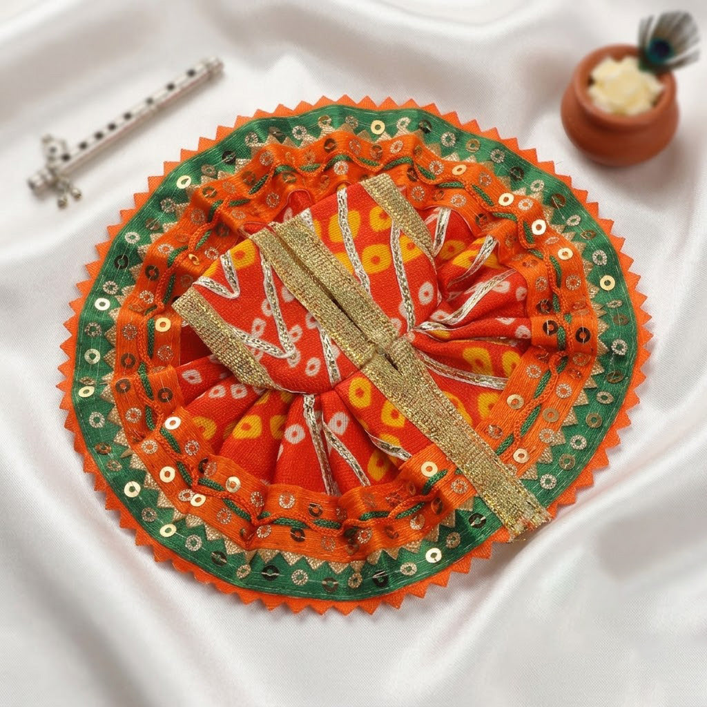 Bandhani Print Laddu Gopal Dress | India’s Largest Pooja Accessories Brand – www.satvikstore.in