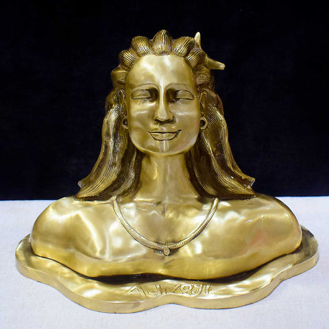 11 Inch Brass Adiyogi Statue β Sacred Decor for Home Temple and Meditation Space, Symbolizing Inner Peace and Shiva Energy. India's Largest Puja Accessories Brand - Satvik No. 1 Brass Idol Collection
