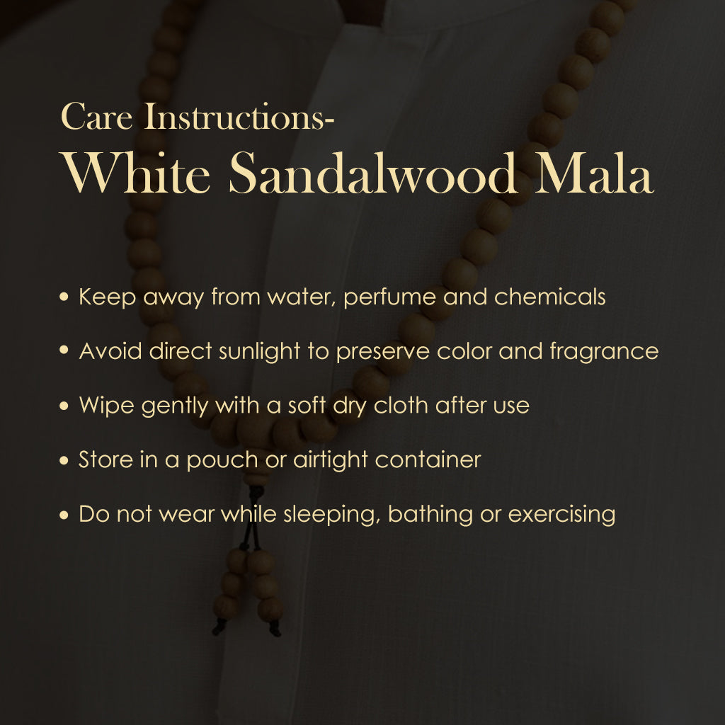Certified 10mm 100% Original Authentic Mysore White Sandalwood (Chandan) Jap Mala