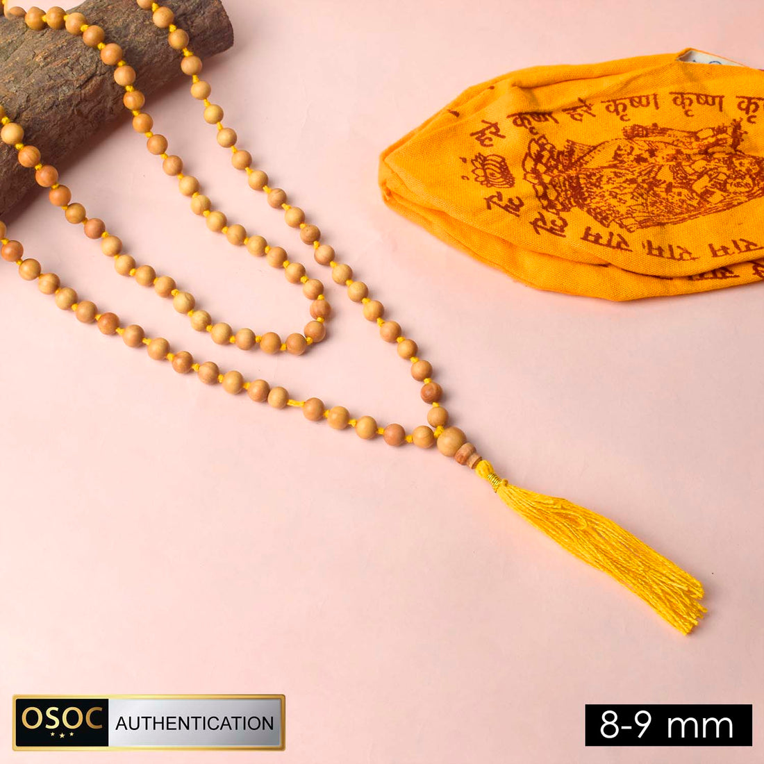 Certified 9mm 100% Original Mysore White Sandalwood Jap Mala with yellow thread for peaceful japa, meditation, and spiritual practice.
India’s Premium Jap Mala Store - www.satvikstore.in