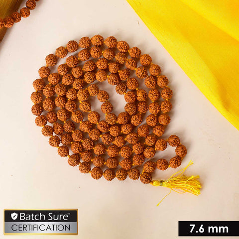 Certified natural brown Rudraksha mala with spiritual beads for mantra chanting and meditation. Indiaβs Premium Rudraksha Jap Mala Store- www.satvikstore.in