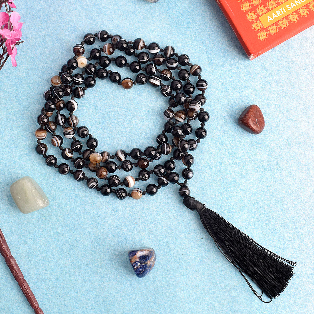 Bloodstone Agate Necklace | 8MM Beads for Chakra & Energy Healing