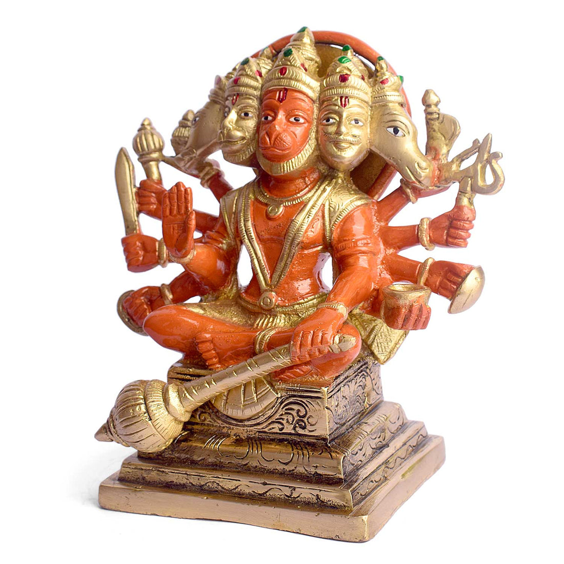 7.1 Inch Panchmukhi Hanuman Brass Idol (Kesari Nandan Statue)