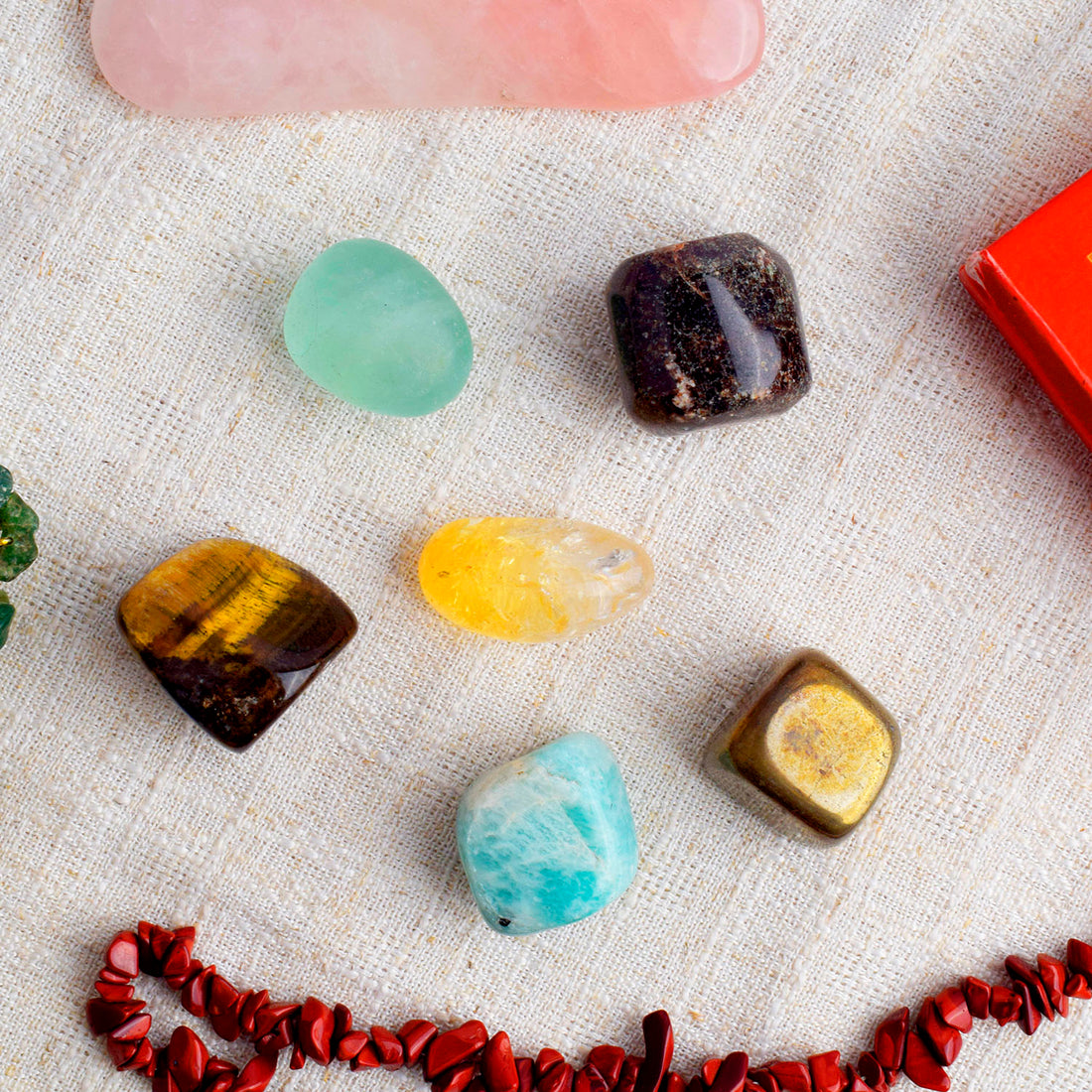 6 Wealth Tumble Stone Kit for Abundance, Luck & Prosperity