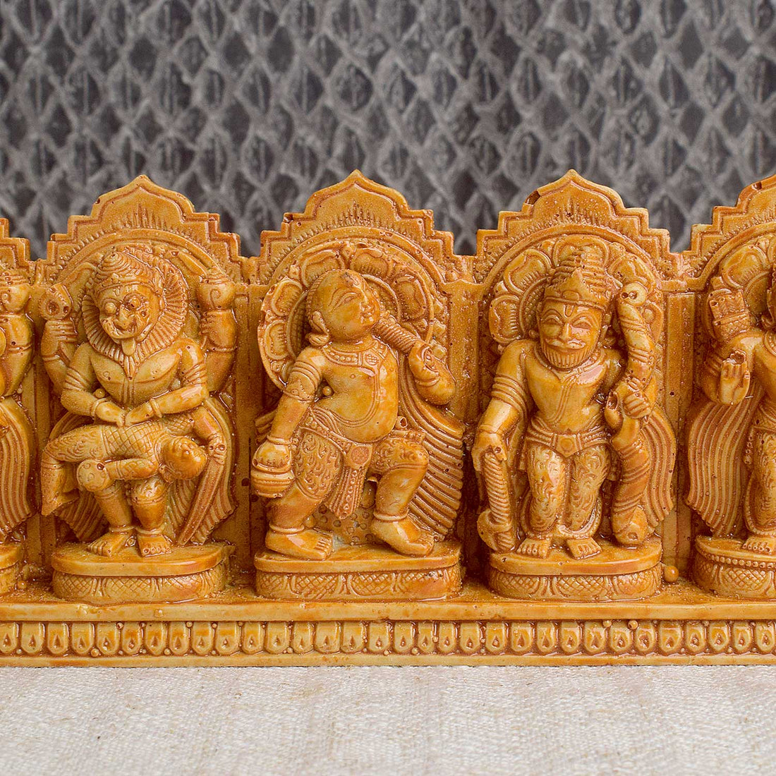Sacred Dasavatharam Wooden Panel – Vishnu’s 10 Avatars Wall Art