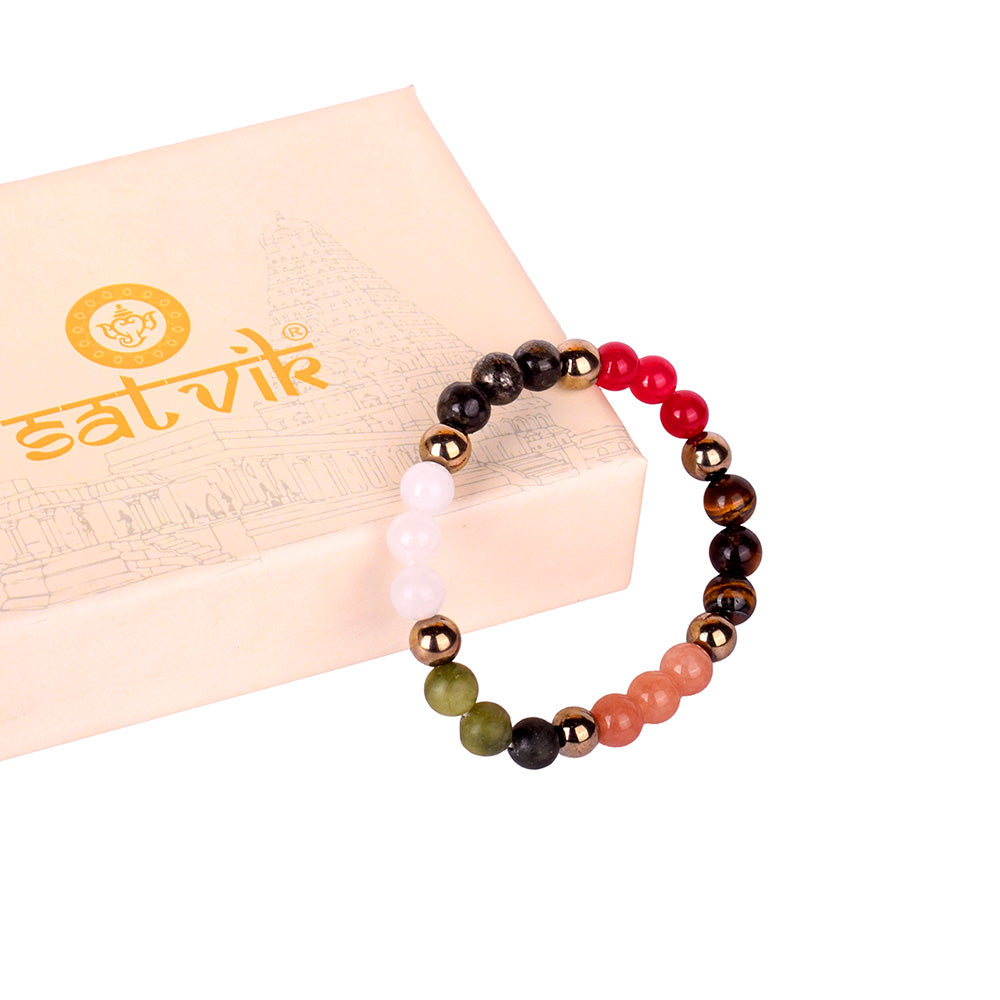 Dhan Vridhi Natural Stone Beaded Bracelet Spiritual Prosperity Wear