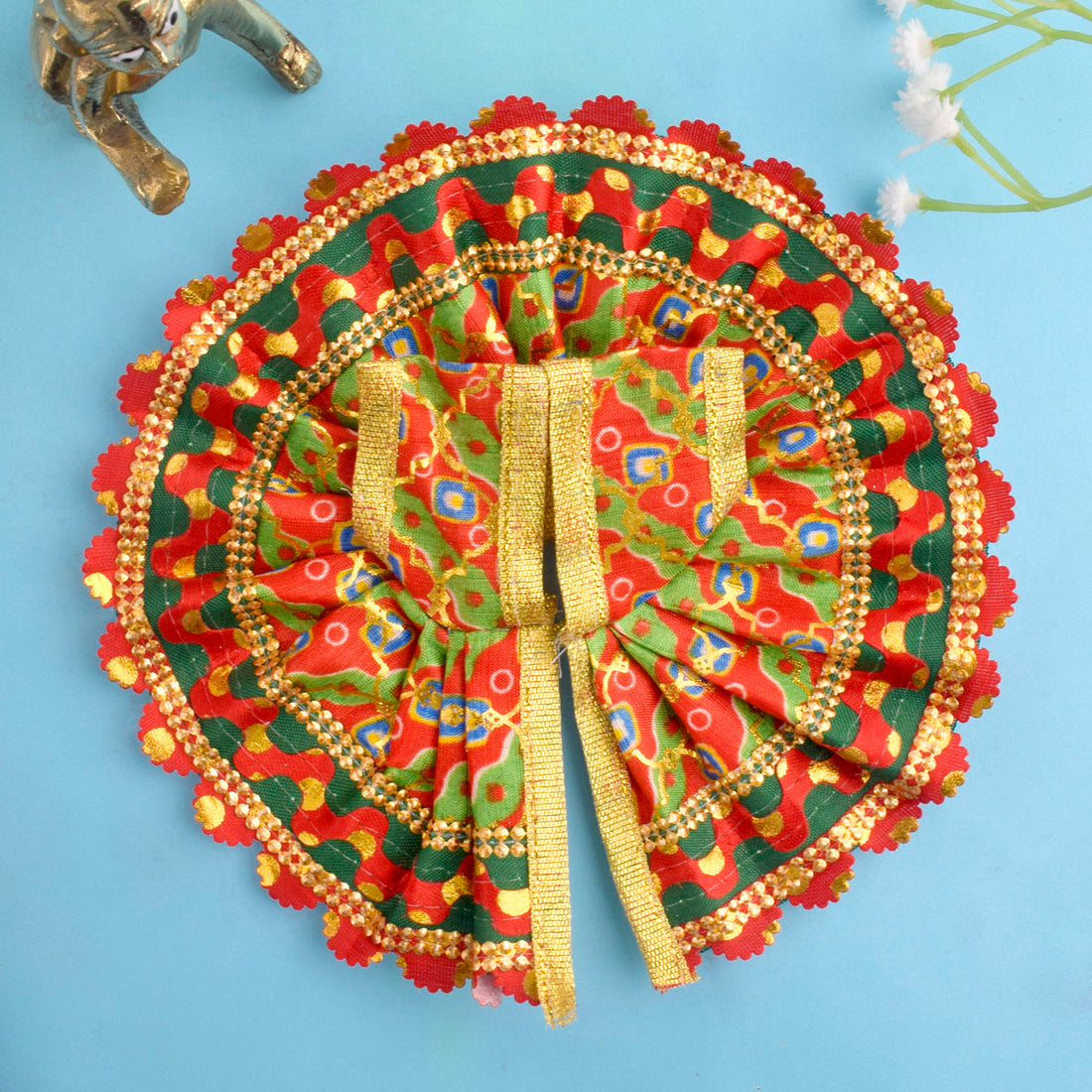 Multicoloured Striped Laddu Gopal Dress