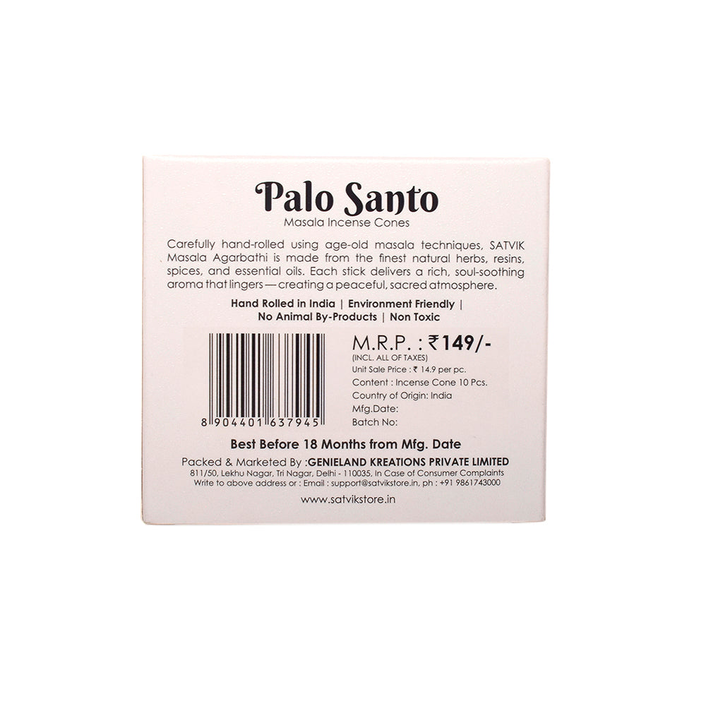 Palo Santo Pure Masala Incense Cones