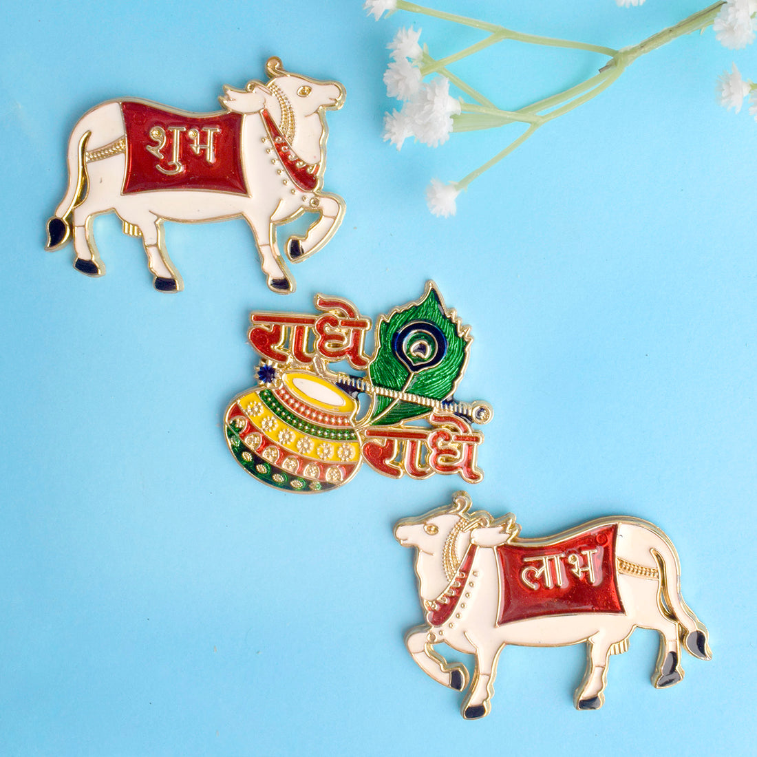 Traditional Shubh Labh & Radhe Radhe Wall Stickers