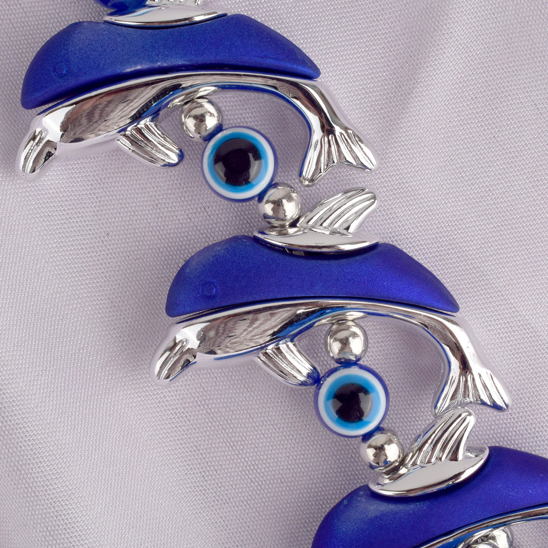 Feng Shui Evil Eye Wall Hanging with Silver Plated Fish