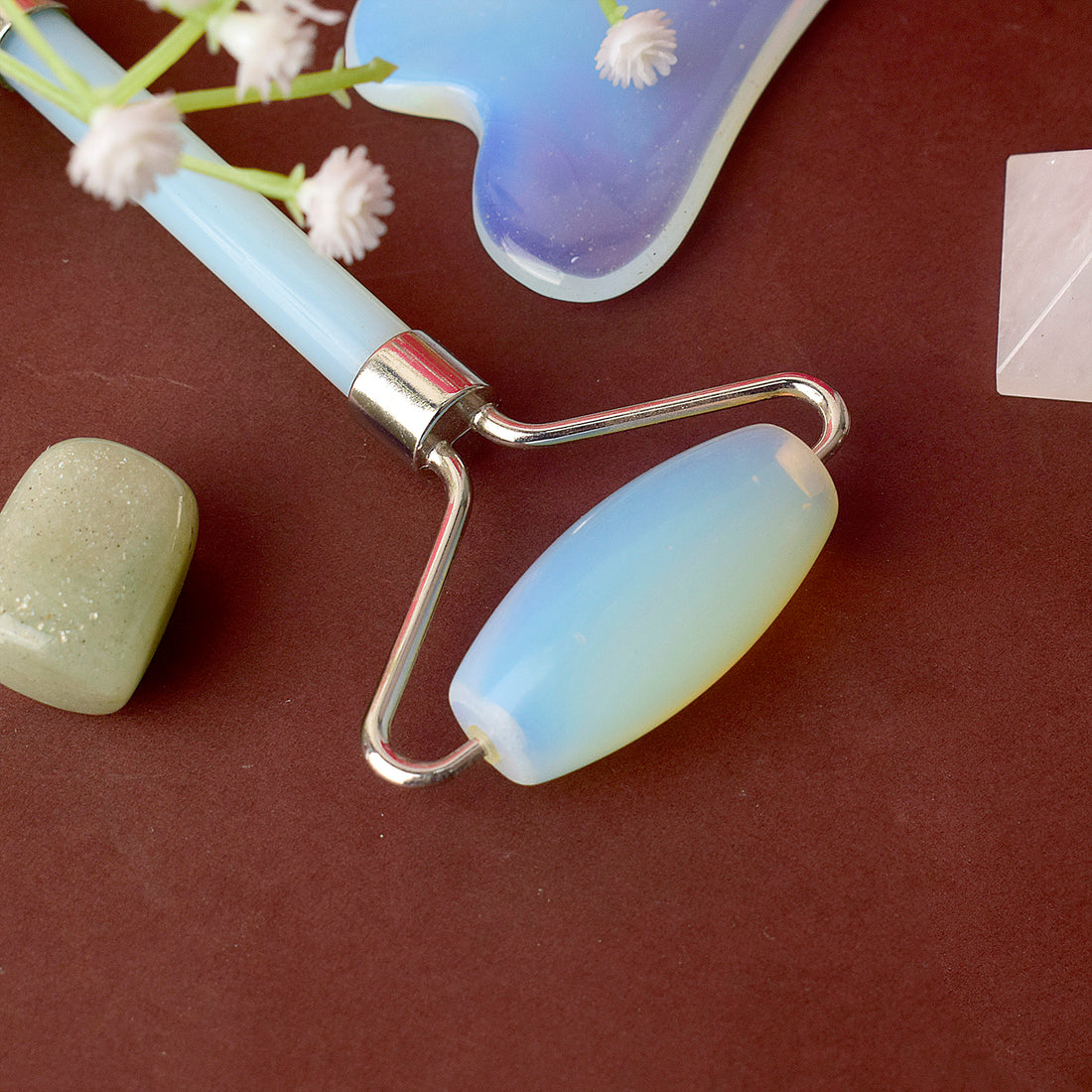 Premium White Aventurine Jade Face Roller with Box for Radiant Skin